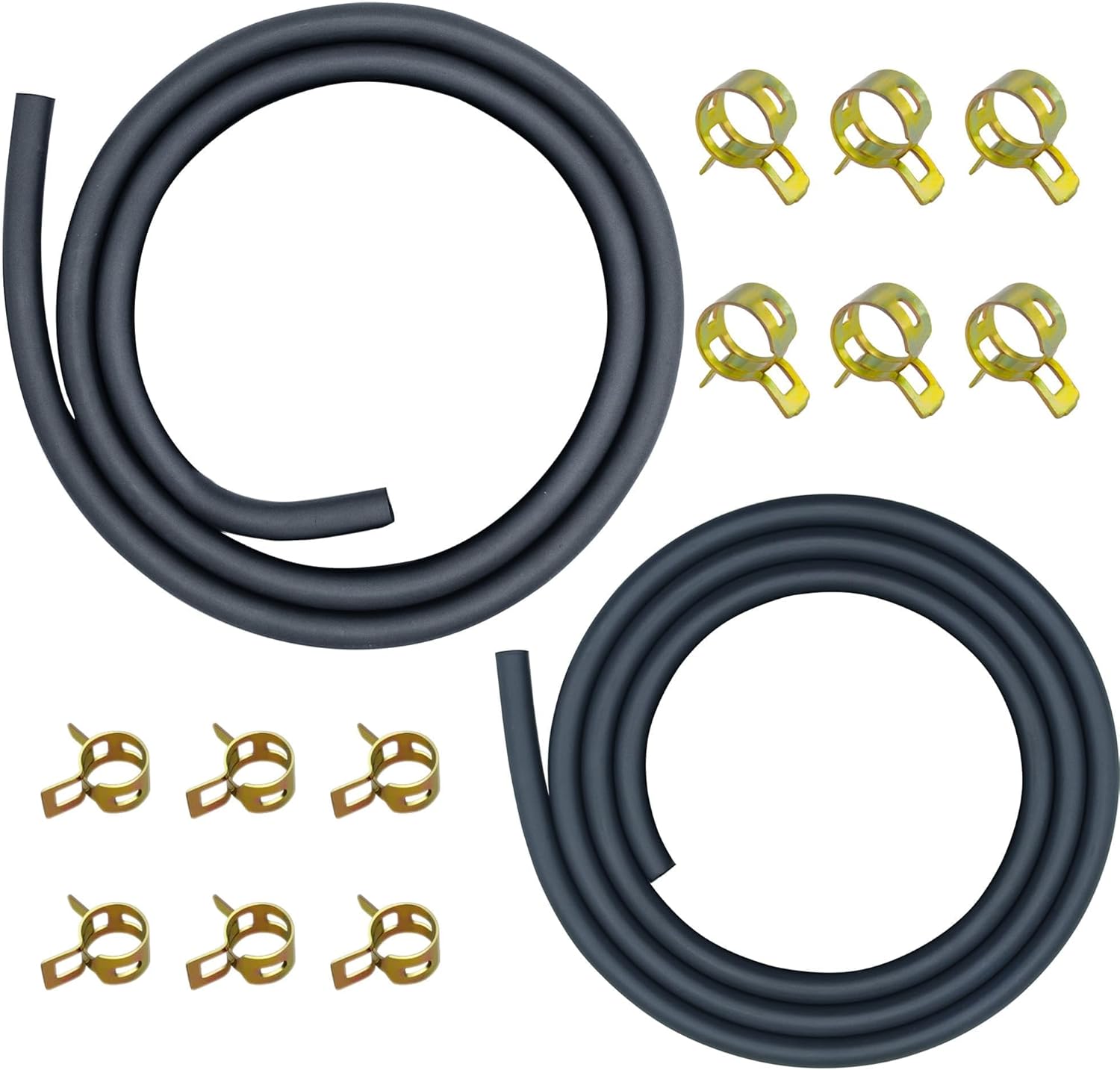 Detalle de Strongthium 3/16" & 1/4" Gas Fuel Line Hose Set with Clamps for Small Engines and Lawn Equipment