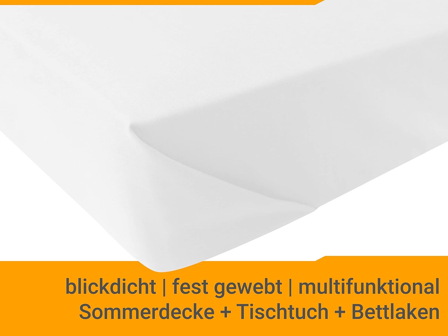 Thumbnail 4 de Npluseins Drap de lit classique sans élastique 150 x 250 cm – blanc