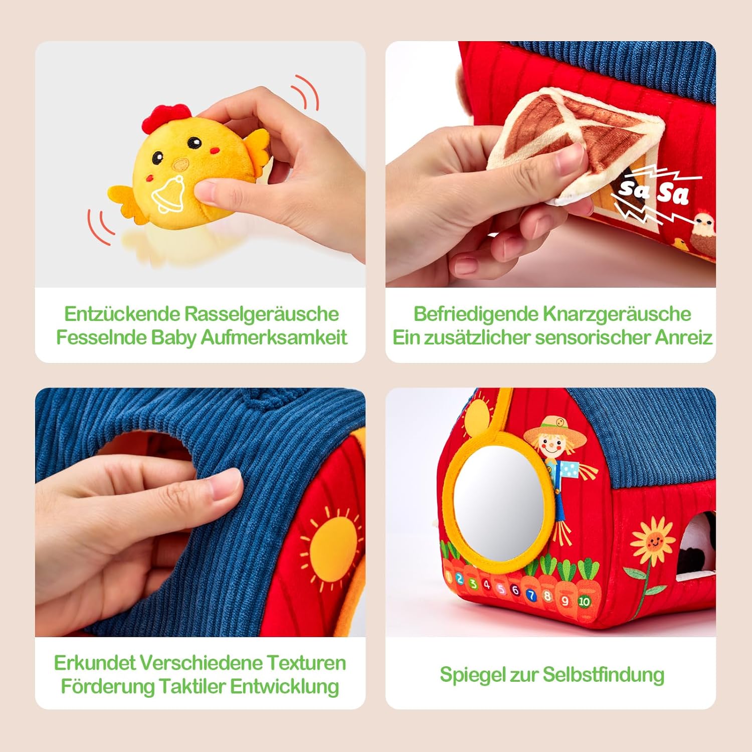 Detalle 2 de hahaland Baby Spielzeug Bauernhof 6 Teile