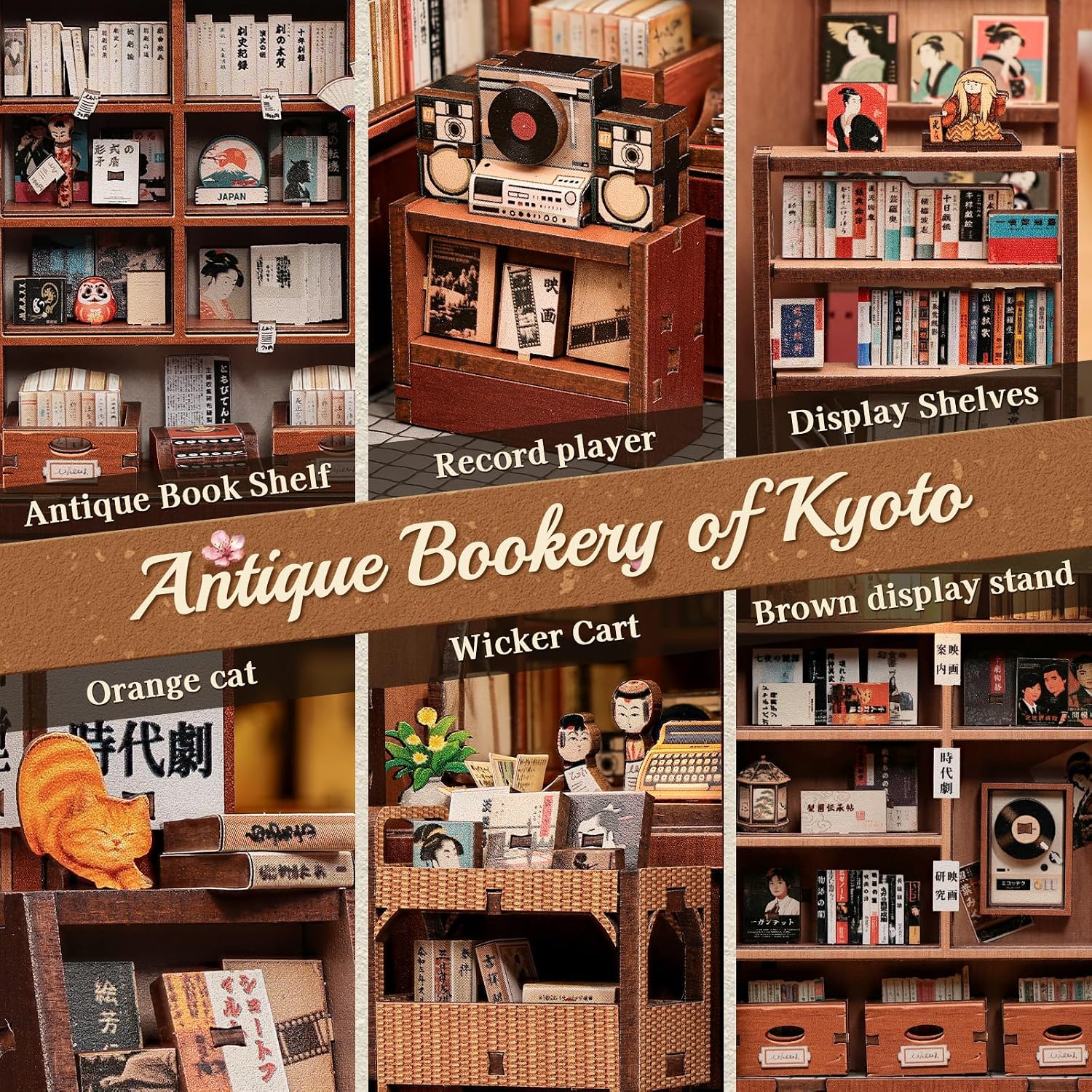 Detalle 2 de Cutefun Book Nook Kit, Solid Wood