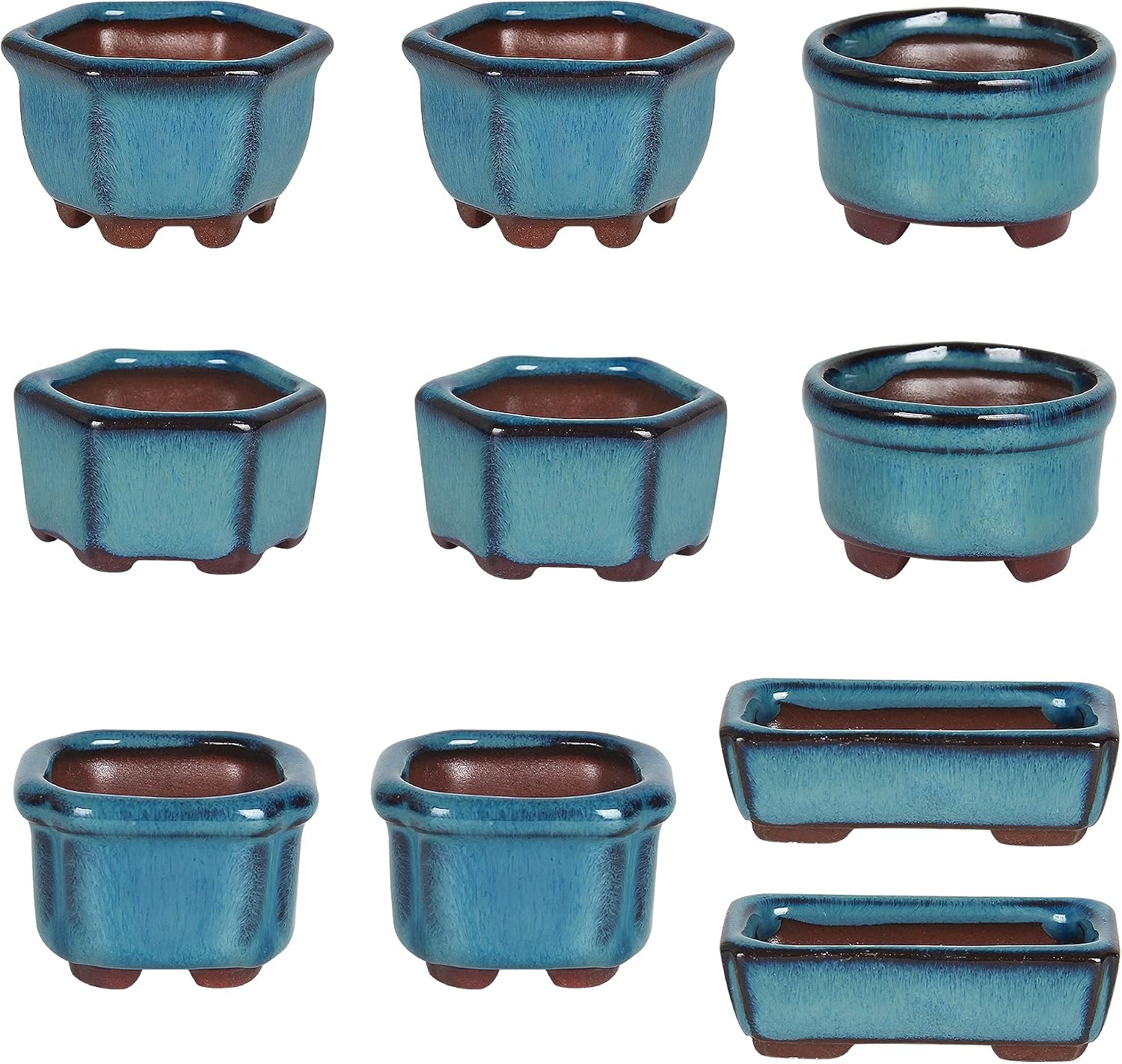 Thumbnail 5 de Happy Bonsai 10 Mini Glazed Pots 4.5cm