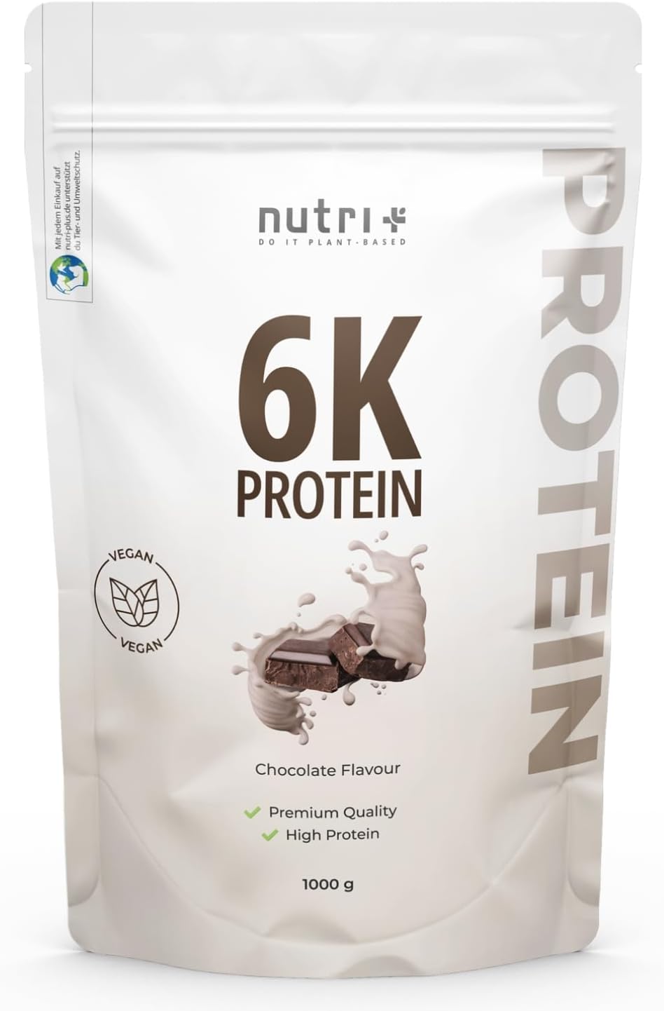 Detalle de Nutri + Proteinshake Schokolade 1 kg Proteinpulver