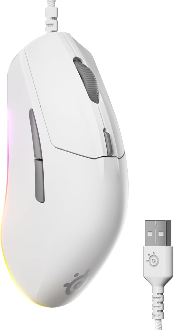 Detalle de SteelSeries Rival 3 Gen 2 Ratón Gaming 8500 DPI RGB ⚪