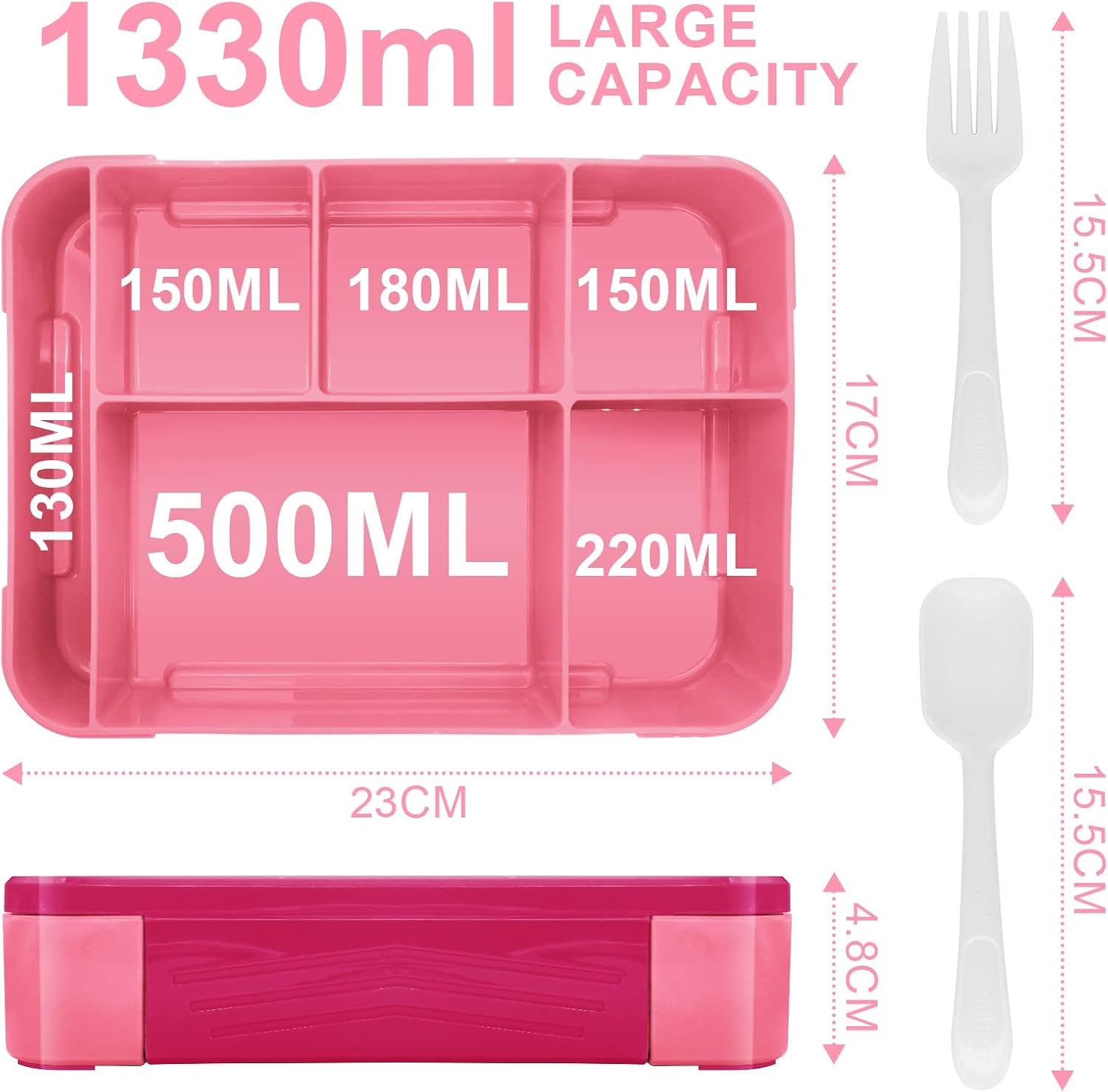 Detalle de IJIAMY Brotdose Kinder 1300 ml Bento Box ⌚📷?