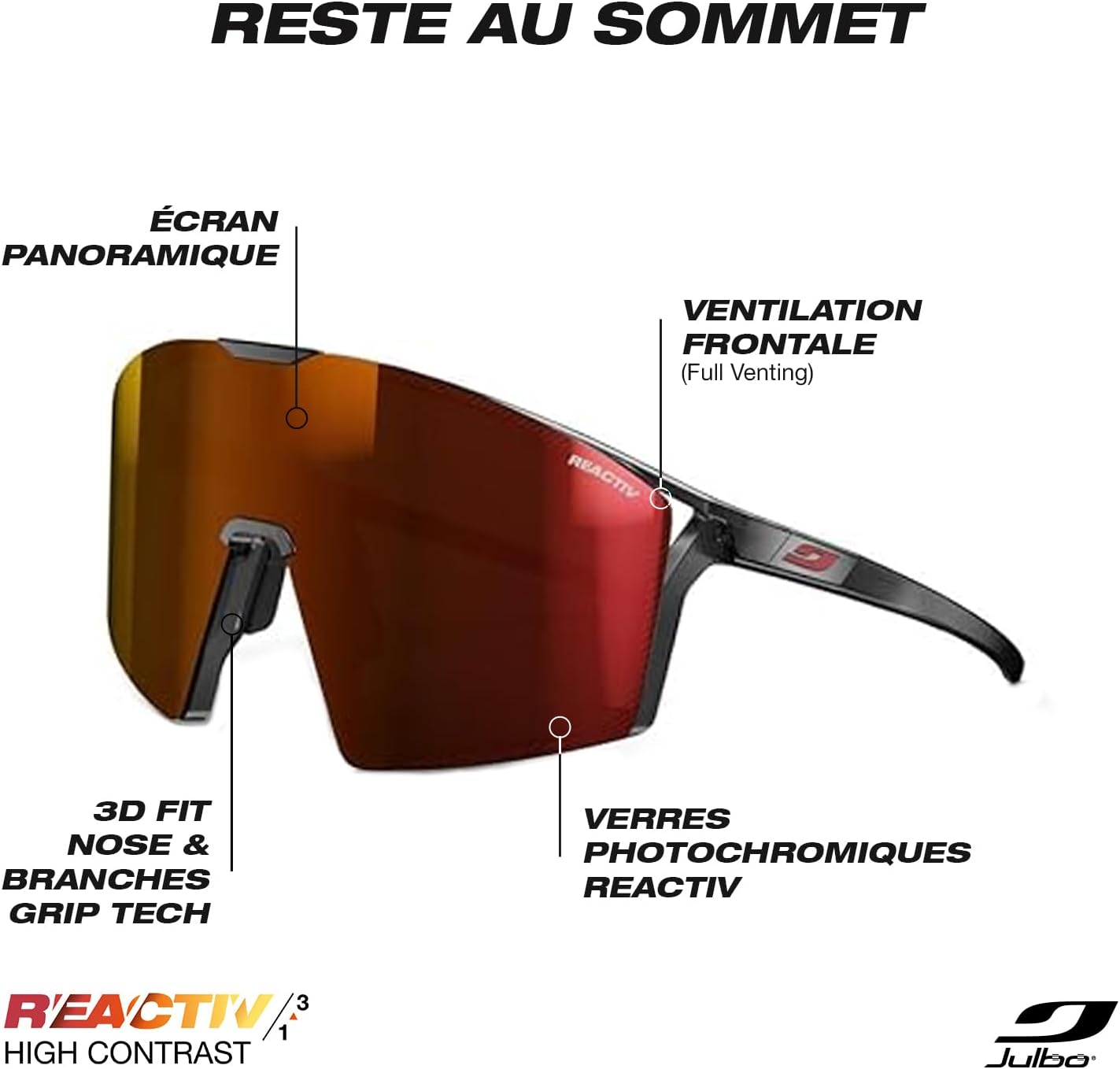 Thumbnail 1 de Julbo EDGE: Lunettes de soleil pour course à pied, trail et vélo – mixte