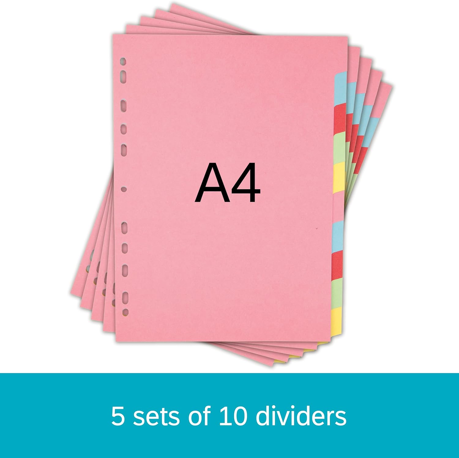 Thumbnail 1 de Elba A4 Pink 10-Part File Dividers 5 Pack
