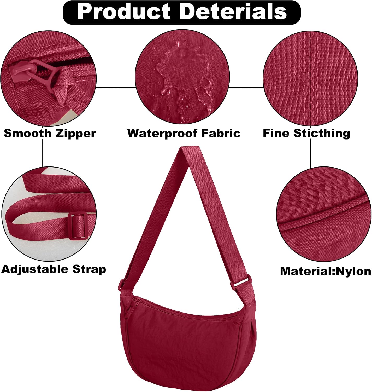 Thumbnail 5 de ZhengYue Nylon Crescent Hobo Bag Small