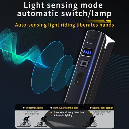 Detalle de Chasinglee Luci Bici Ricaricabili USB 2000 Lumen: luci anteriore e posteriore, impermeabili IPX5