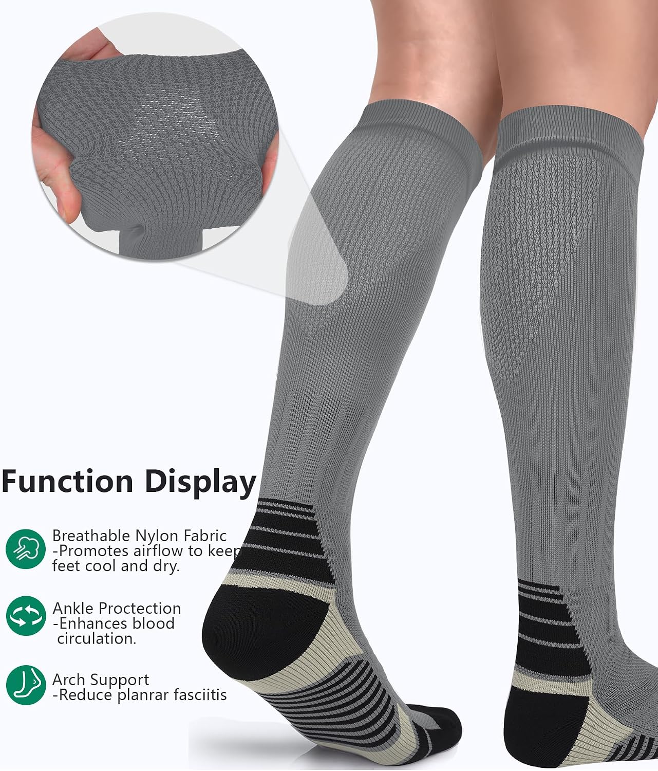 Thumbnail 3 de FuelMeFoot Copper Compression Socks 3-Pack: Gentle Graduated Support for Everyday Wear