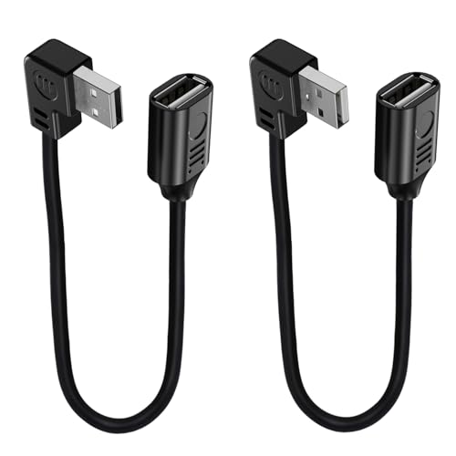 Detalle de LANMINGLEL Cavo di prolunga USB 2.0 90° maschio–femmina, 0,3 m, 2 pezzi (sinistra e destra)
