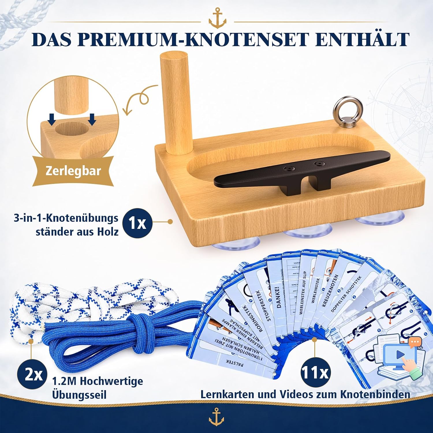 Detalle 2 de Scalnuvyyh XT10Knotset-11505618 knopenset met 11 zeilknopen en videolessen