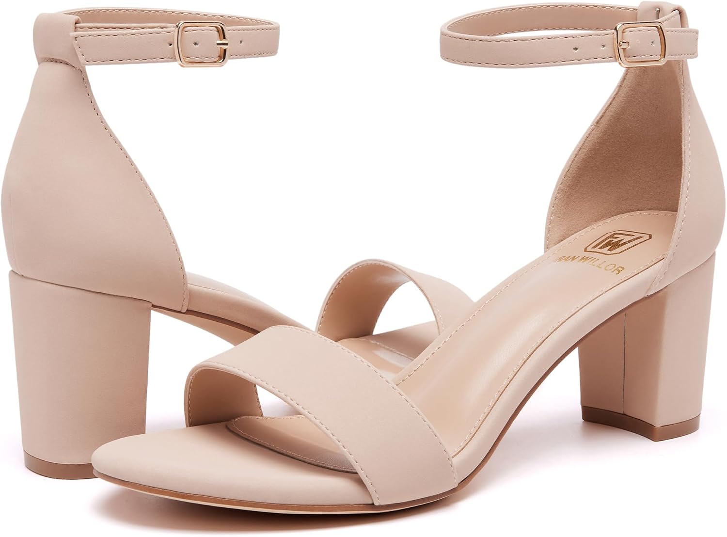 Detalle 2 de FW FRAN WILLOR Open-Toe Block-Heel Sandals with Adjustable Ankle Strap