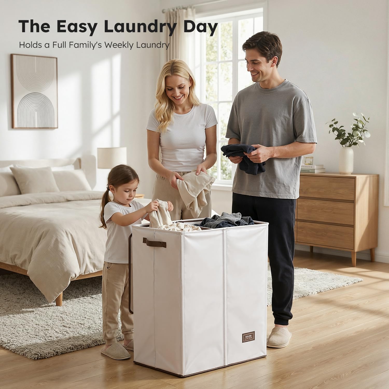 Detalle de SOLEDI Luxury Double Laundry Hamper, Large
