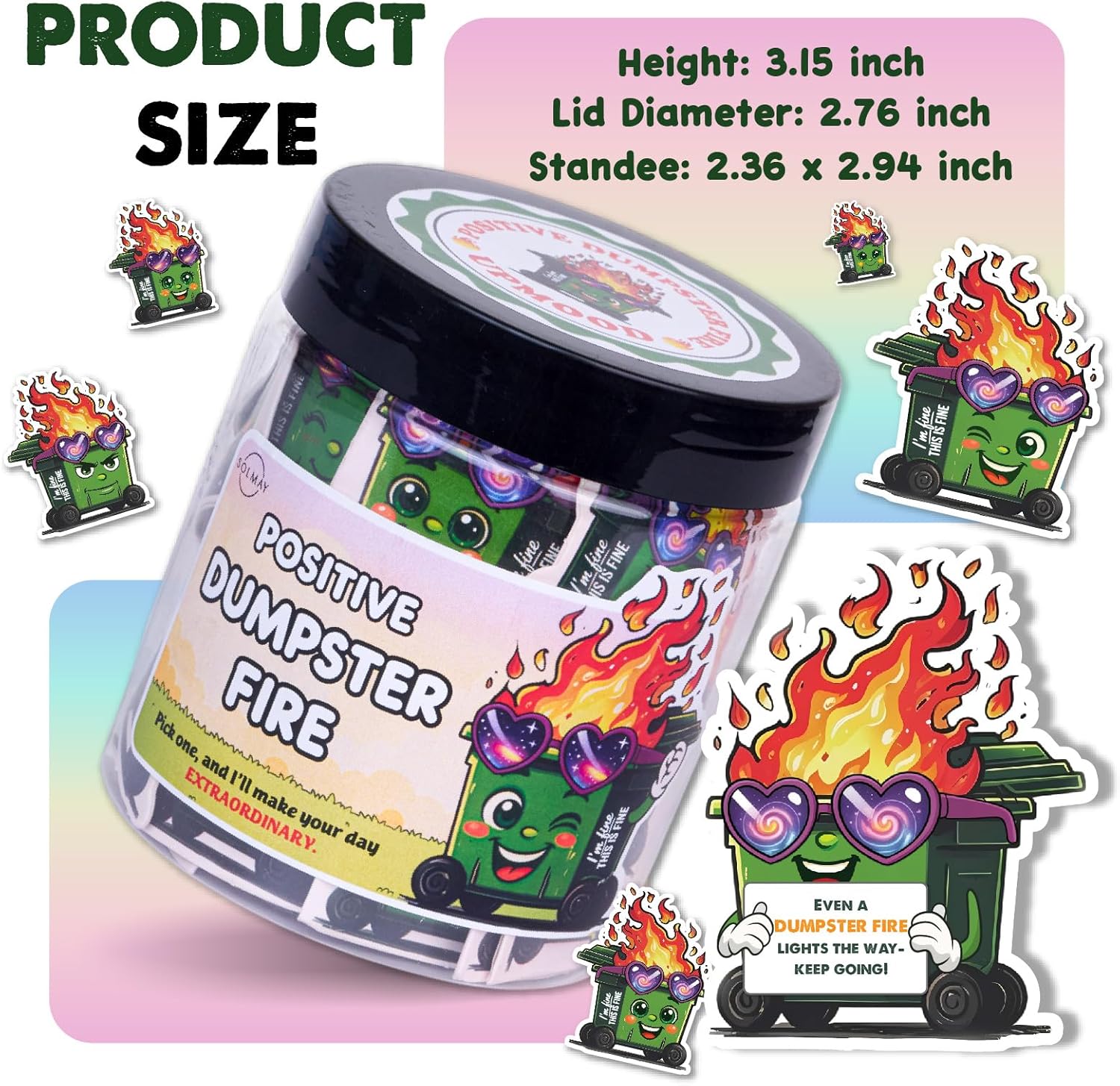 Thumbnail 3 de SOLMAY Pickle Positive 60 Affirmation Cards Jar 🧃