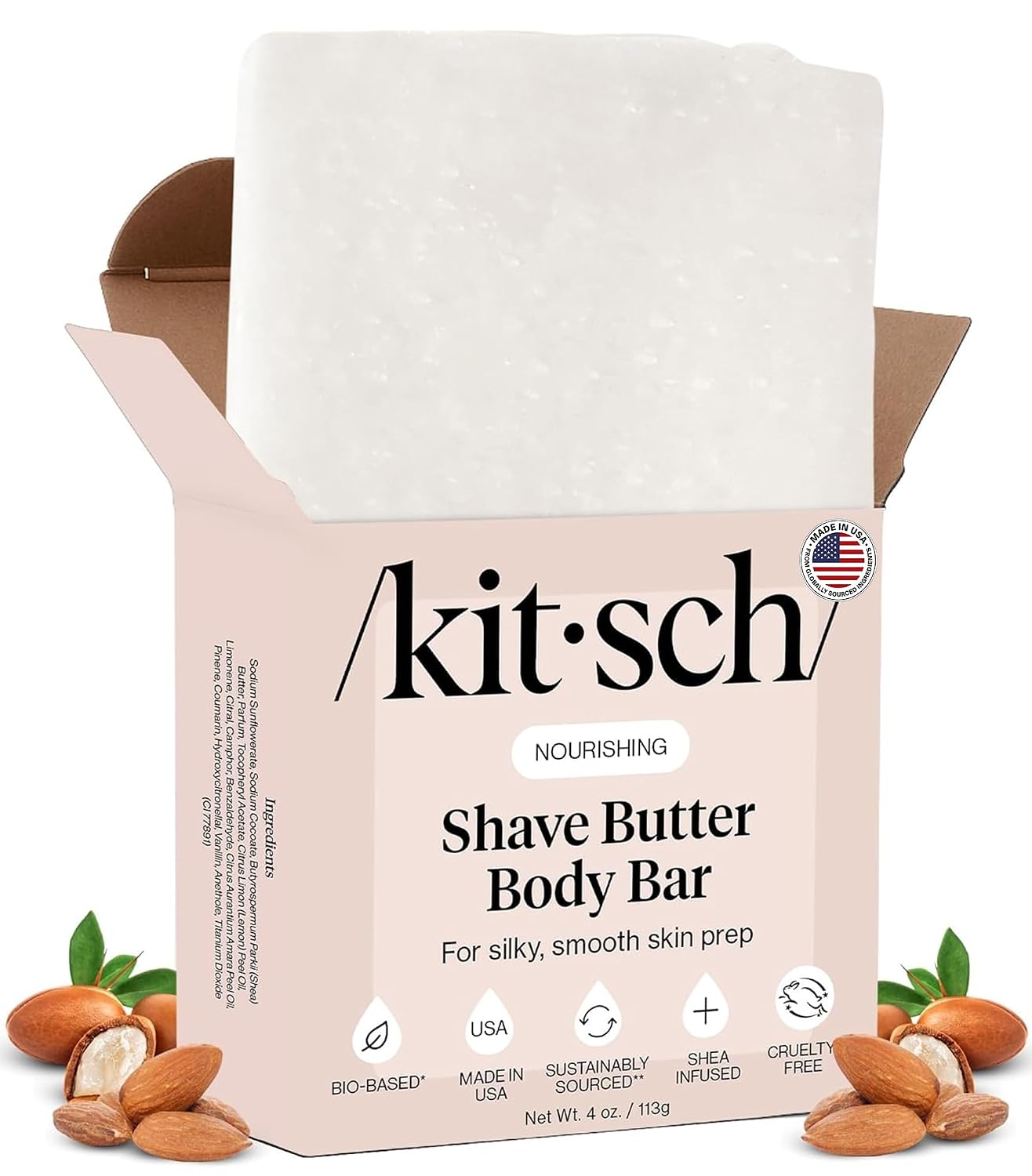 Kitsch Shaving Soap for Women: Hydrating Shave Butter & Soap Bar