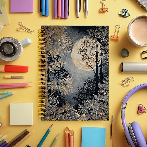 Detalle 2 de Wagoba Full Moon Forest Spiral Hardcover Notebook, 80 Pages, 5.5 x 8.3 in