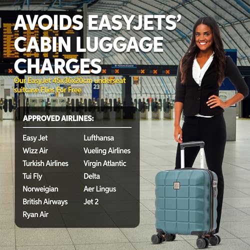 Detalle 2 de ATX Luggage EasyJet 45x36x20 Underseat Cabin Suitcase – Forest Green, 17.5 Inches