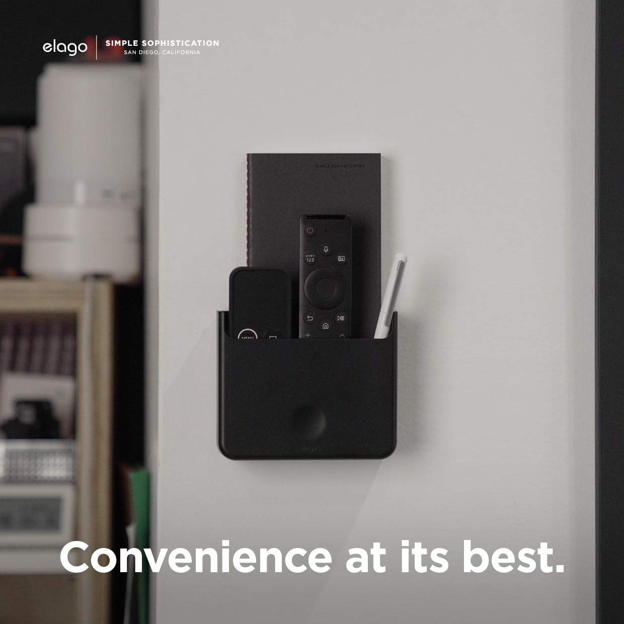 Thumbnail 5 de elago Support de télécommande universel noir (grand) avec autocollant solide