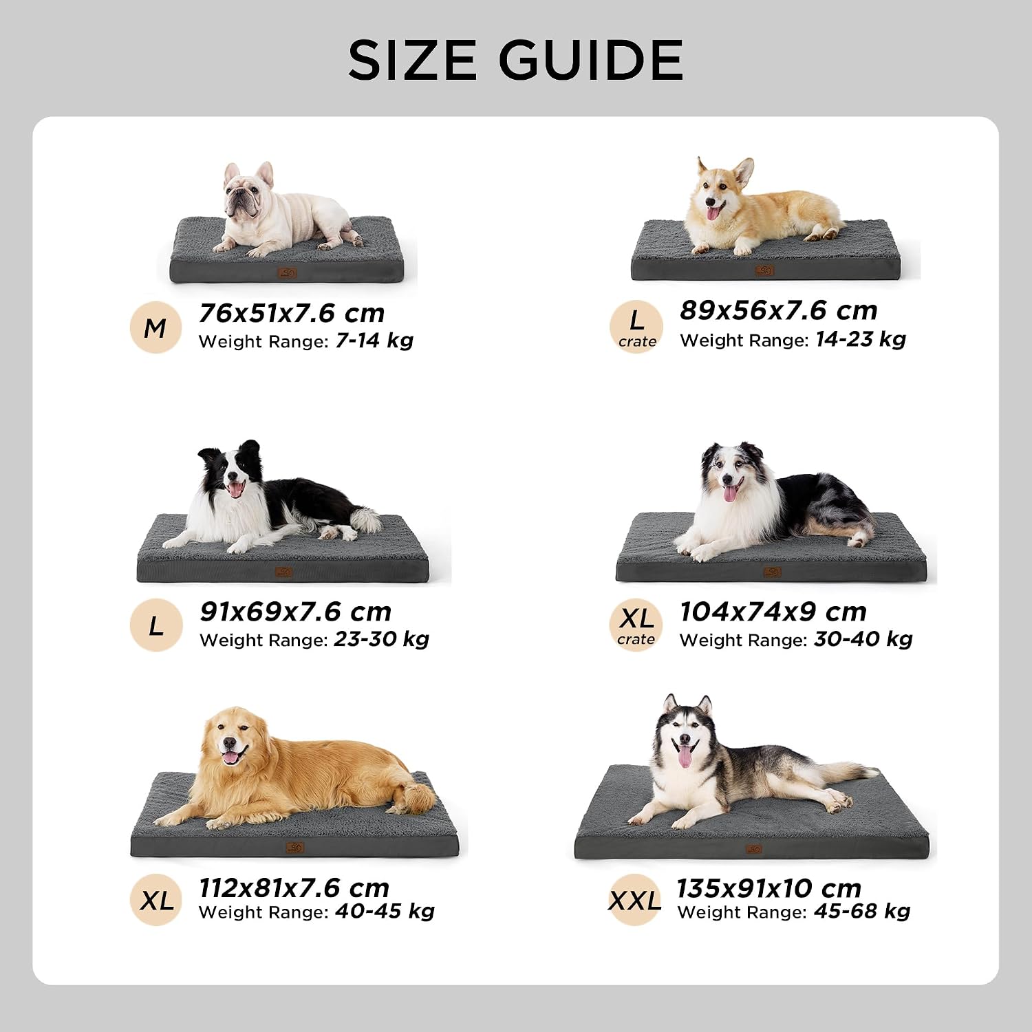 Thumbnail 6 de Bedsure Large Orthopedic Dog Bed 91x69x7.6cm