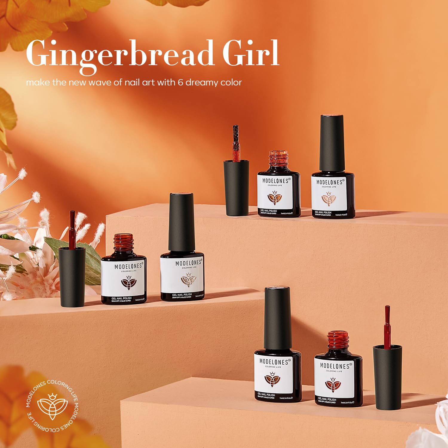 Detalle 2 de Modelones Glitter Gel Nail Polish Set, 6 Colors