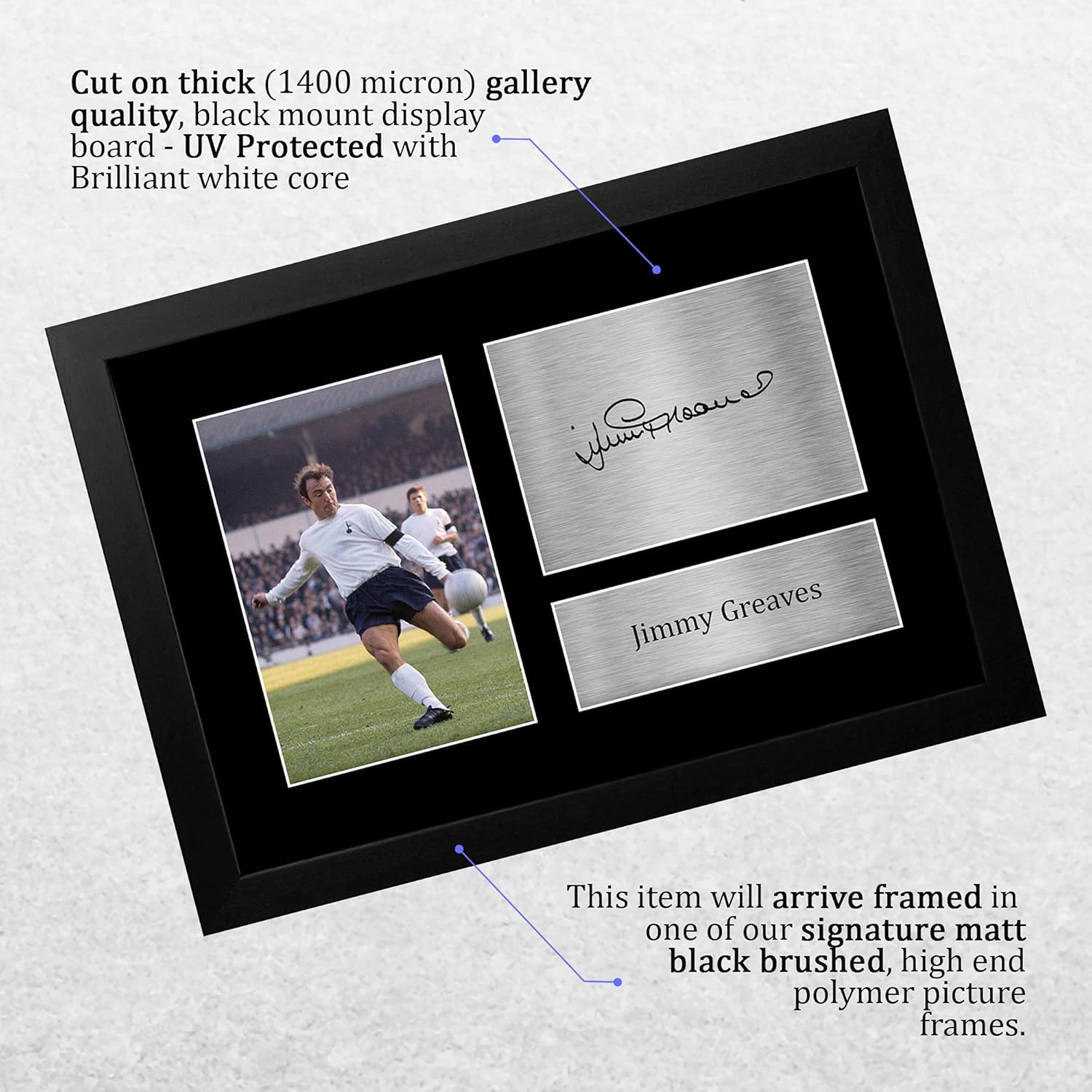 Thumbnail 2 de HWC Trading A4 Framed Jimmy Greaves Tottenham Hotspurs signed autograph photo picture