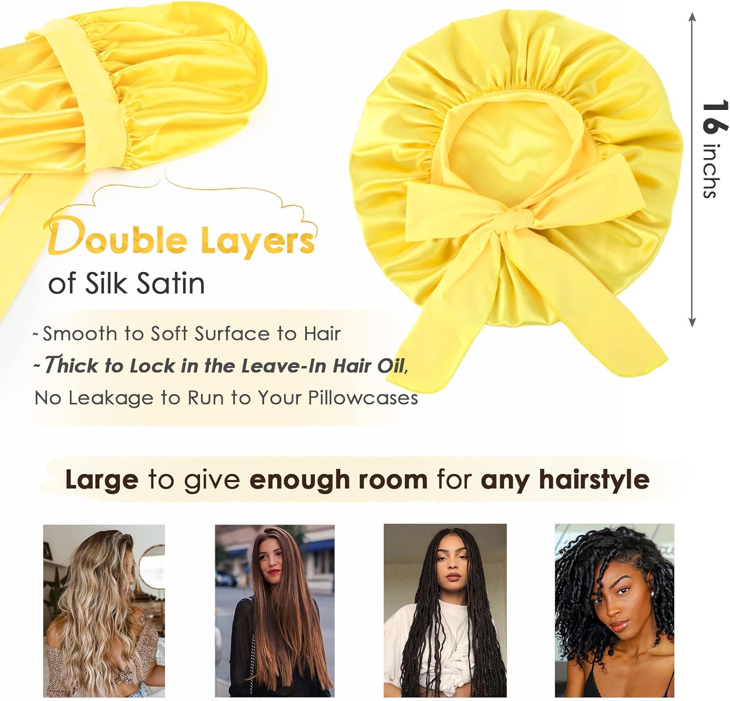 Thumbnail 3 de YANIBEST Adjustable Silk Bonnet 2.8" Band