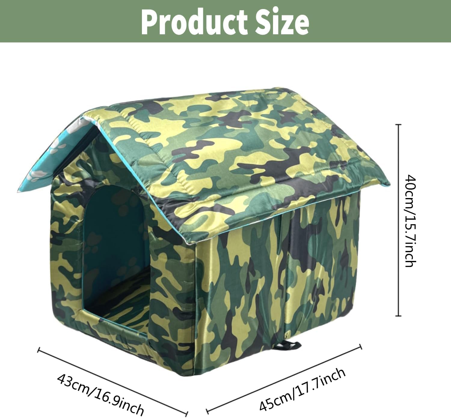 Thumbnail 1 de Outdoor waterproof & rainproof foldable pet shelter (cat house) 45x43x40cm – camouflaged finish