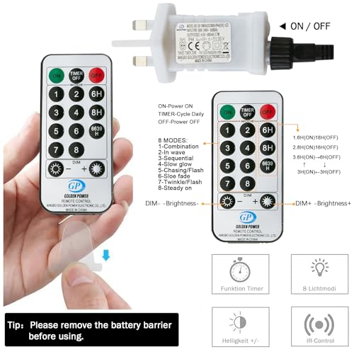 Thumbnail 6 de Bollengold 220LED Fairy Lights Mains Powered with Remote & Timer (Warm White)