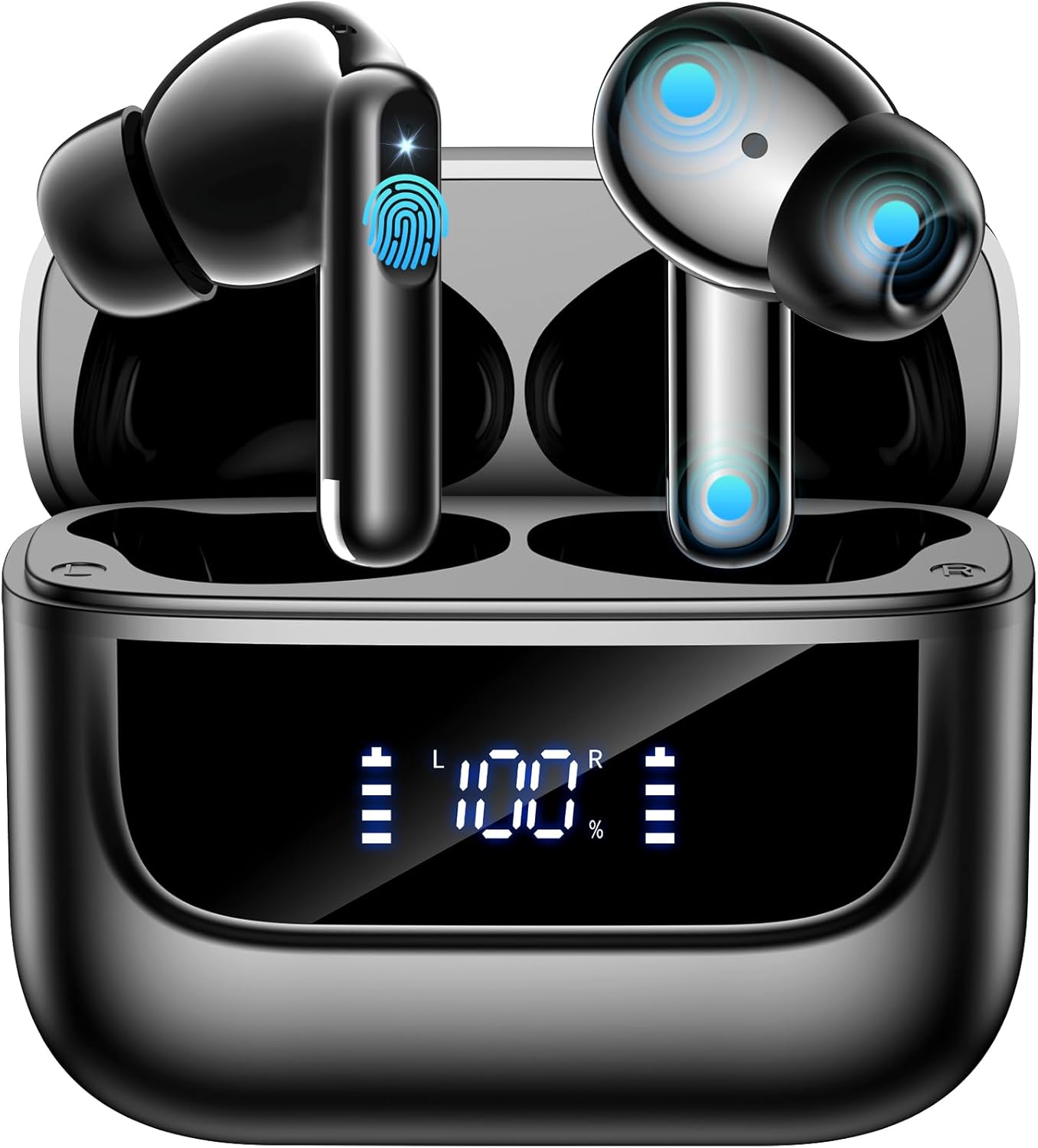 Detalle de Wireless Earbuds with Bluetooth 5.4 — HiFi Stereo, 6 MEMS Mics, 48H Playtime, IPX7, UK Version