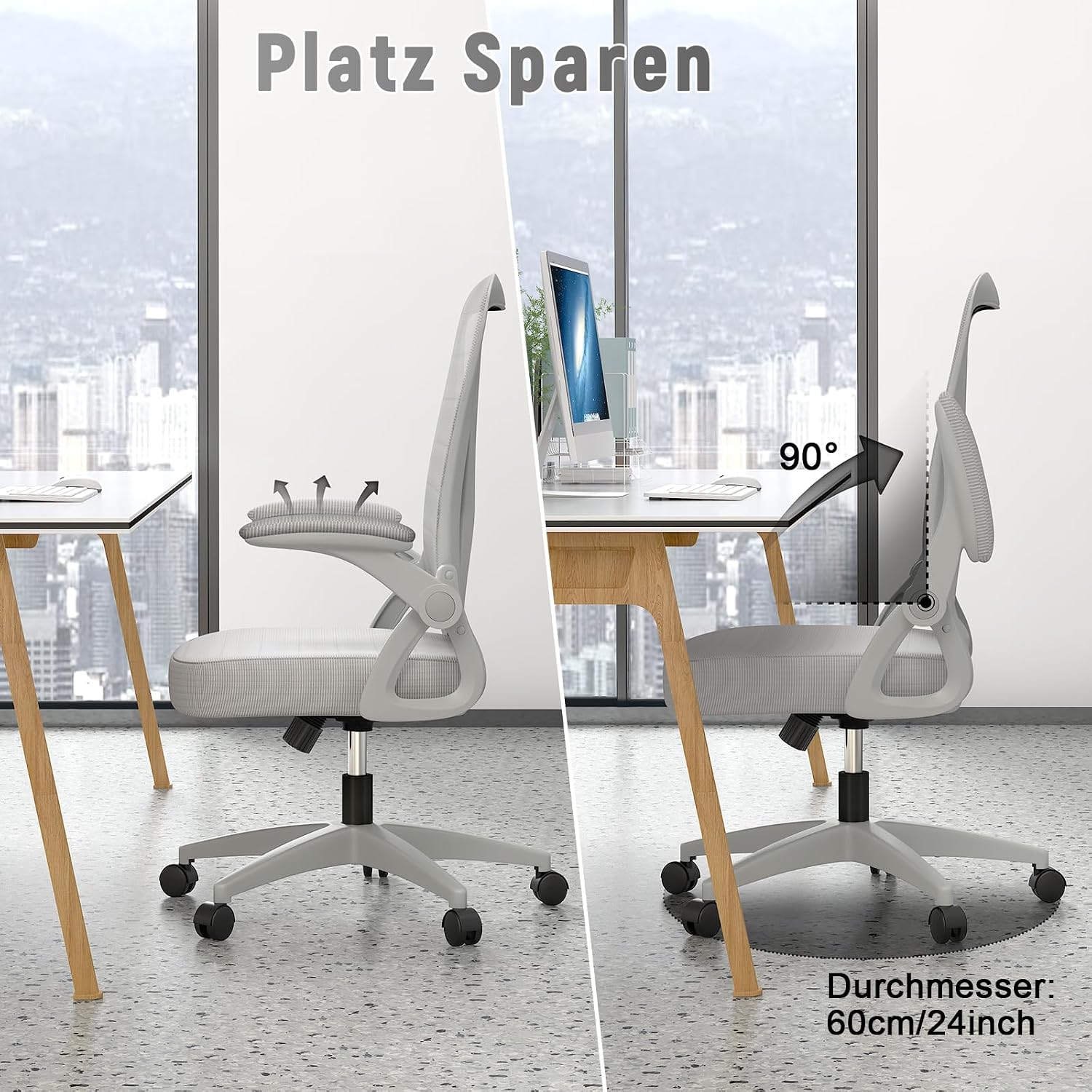 Thumbnail 5 de naspaluro Bürostuhl mit Netz, 360°-Drehung