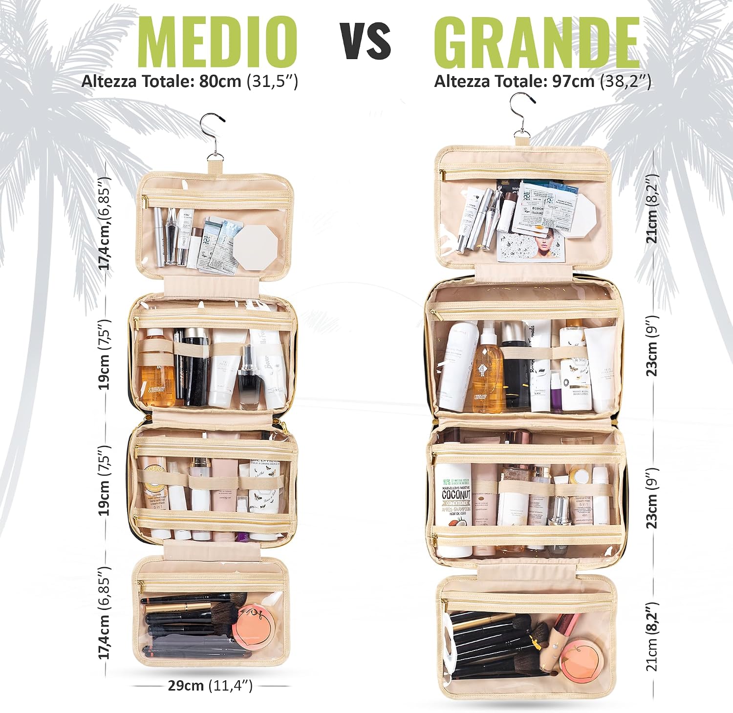 Thumbnail 2 de BOACAY Grande Beauty Case da Viaggio: organizer sospeso e robusto per trucco e cosmetici