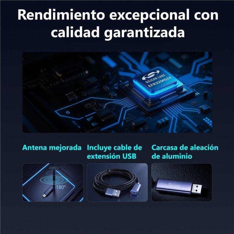 Detalle de Dongle USB Sonoff EFR32MG24 Zigbee Thread – Antena 4,5 dBi, flasheable