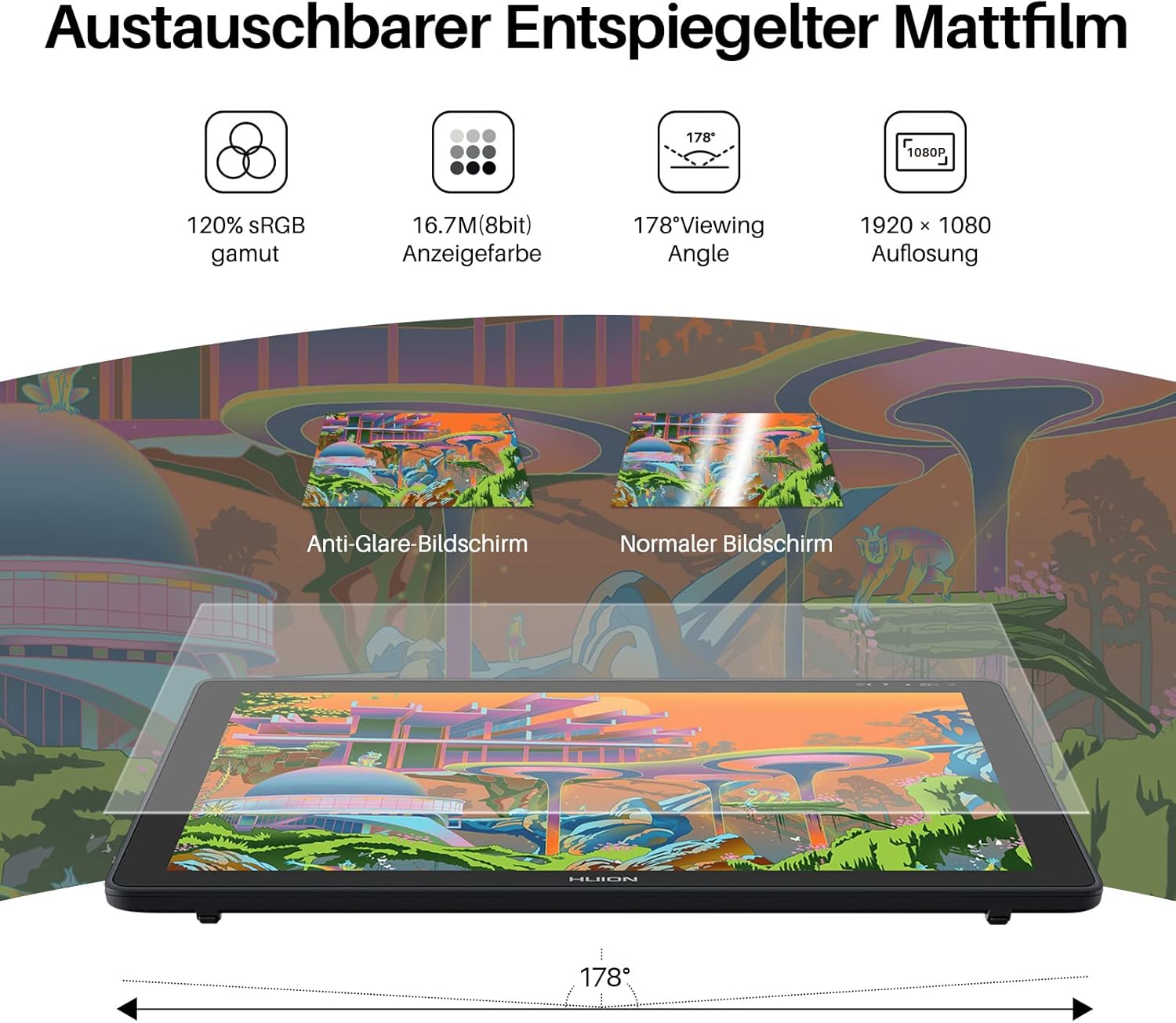 Thumbnail 1 de HUION Kamvas 22 Grafiktablett mit 21,5-Zoll-Display und PW517-Stift