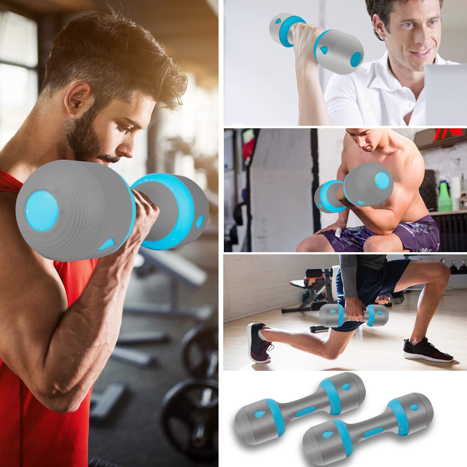 Thumbnail 6 de VAZILLIO Adjustable Dumbbell Set 5kg pair
