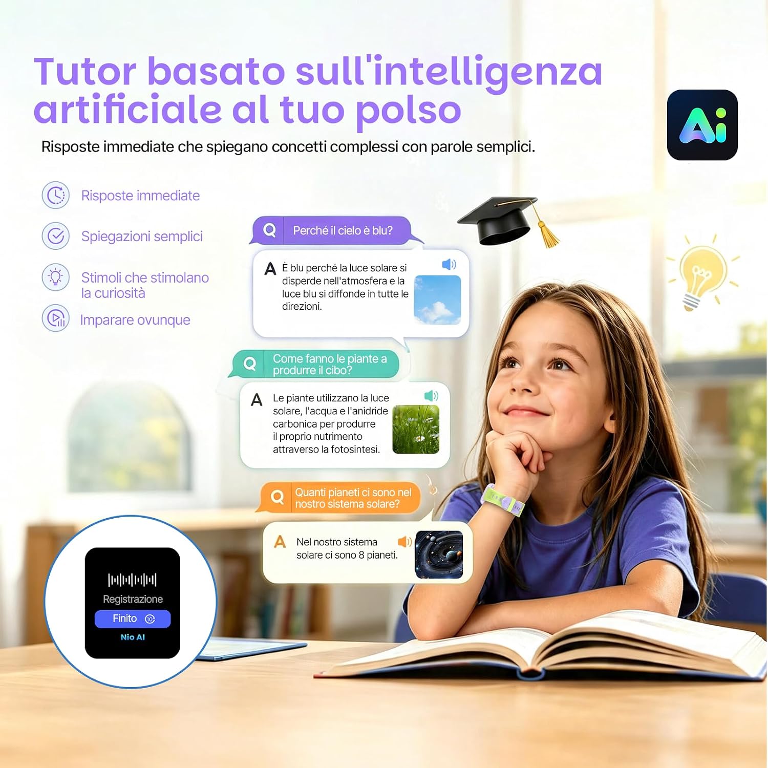 Detalle 2 de LAGENIO K9 Smartwatch Bambini AI: GPS, 4G e AMOLED 1,78'' per una crescita connessa