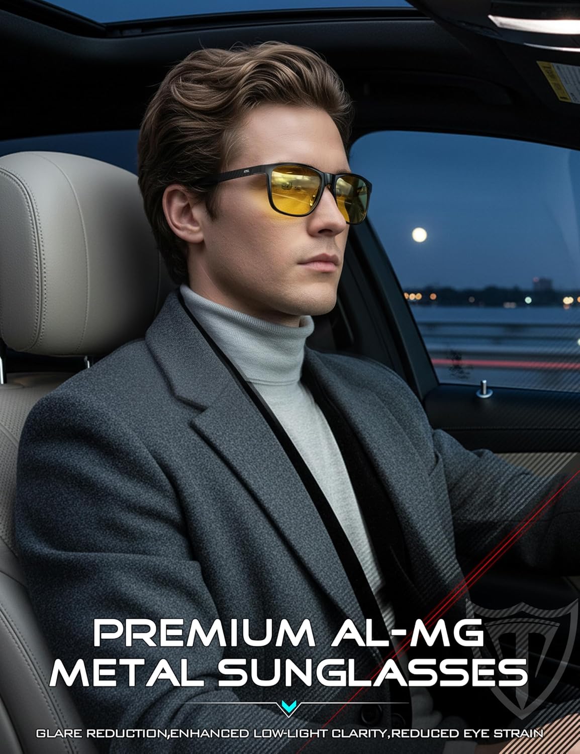 Detalle de ATTCL Sonnenbrille Herren polarisiert UV400 – leichter Aluminium-Magnesium-Rahmen für Autofahren, Wandern & Reise