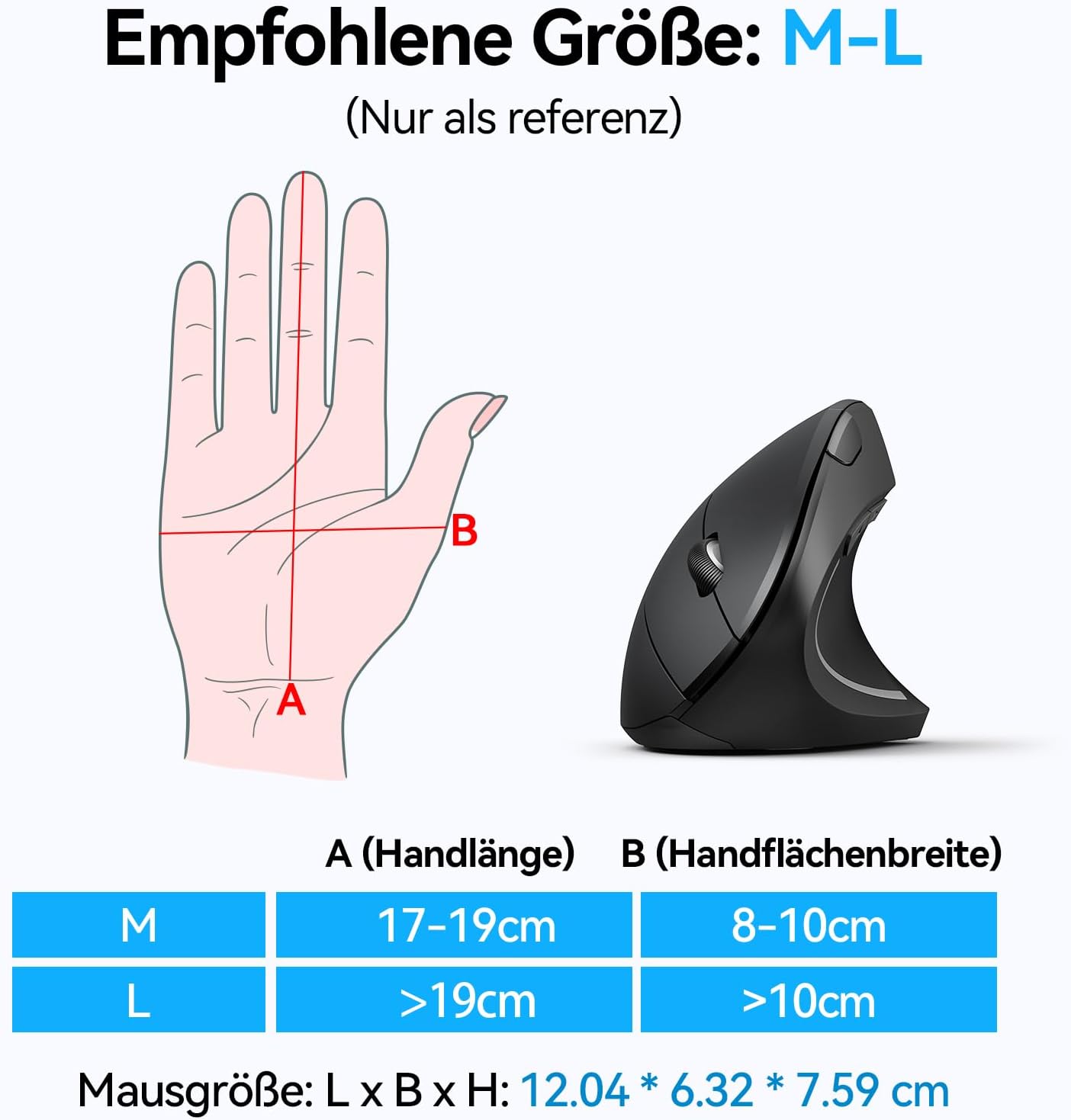 Detalle de TECKNET Ergonomische vertikale Maus 4800 DPI