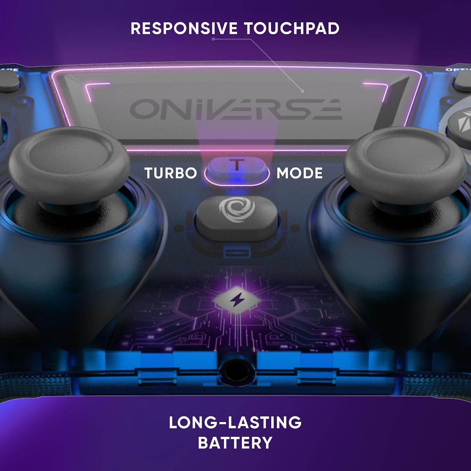 Detalle de Oniverse Revolt Blue ONICTR1V2-PS4-BLU – bezprzewodowy kontroler z efektem Halla