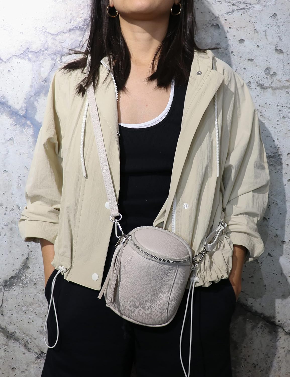 Thumbnail 4 de SH Leder Emma G328 — Sac à bandoulière multifonction en cuir véritable pour femme