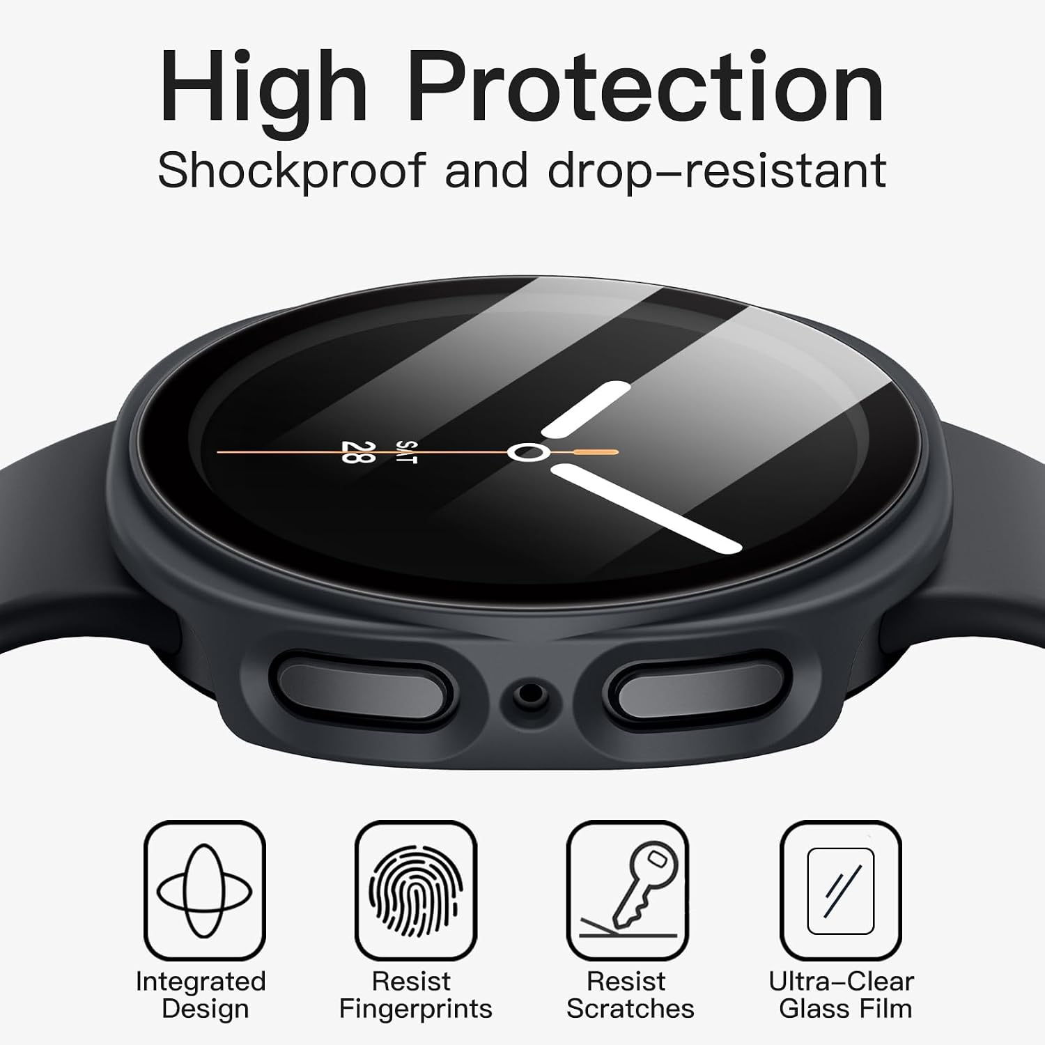 Thumbnail 4 de JETech Hülle mit Schutzfolie für Samsung Galaxy Watch 8 40mm – vollständiger Schutz, gehärtetes Glas und einfache Montage