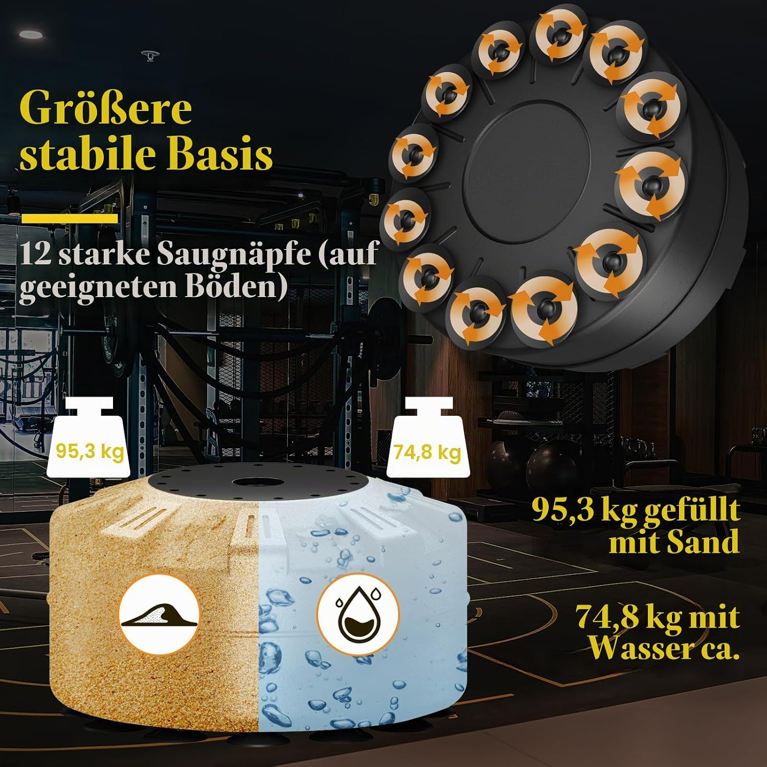 Thumbnail 4 de RORALA Boxsack für Erwachsene – Freistehender Standboxsack, MMA-Boxpartner, Schwergewicht, Saugnapf-Basis