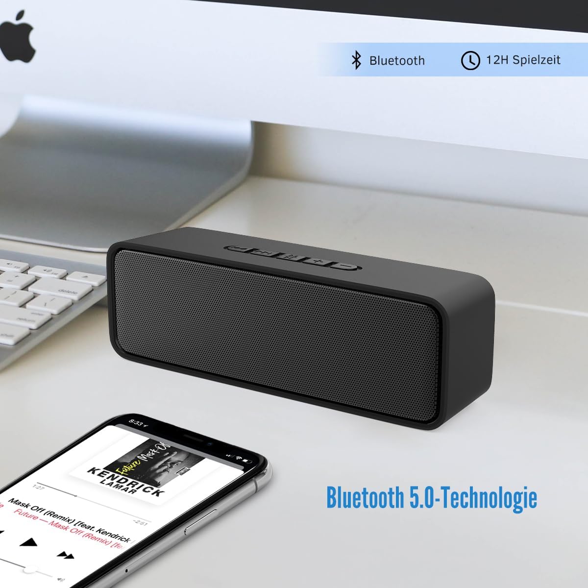 Thumbnail 2 de Kolaura Portable Wireless Speaker (2‑Pack) | Bluetooth 5.0, 12h Playtime, 1500mAh, FM Radio