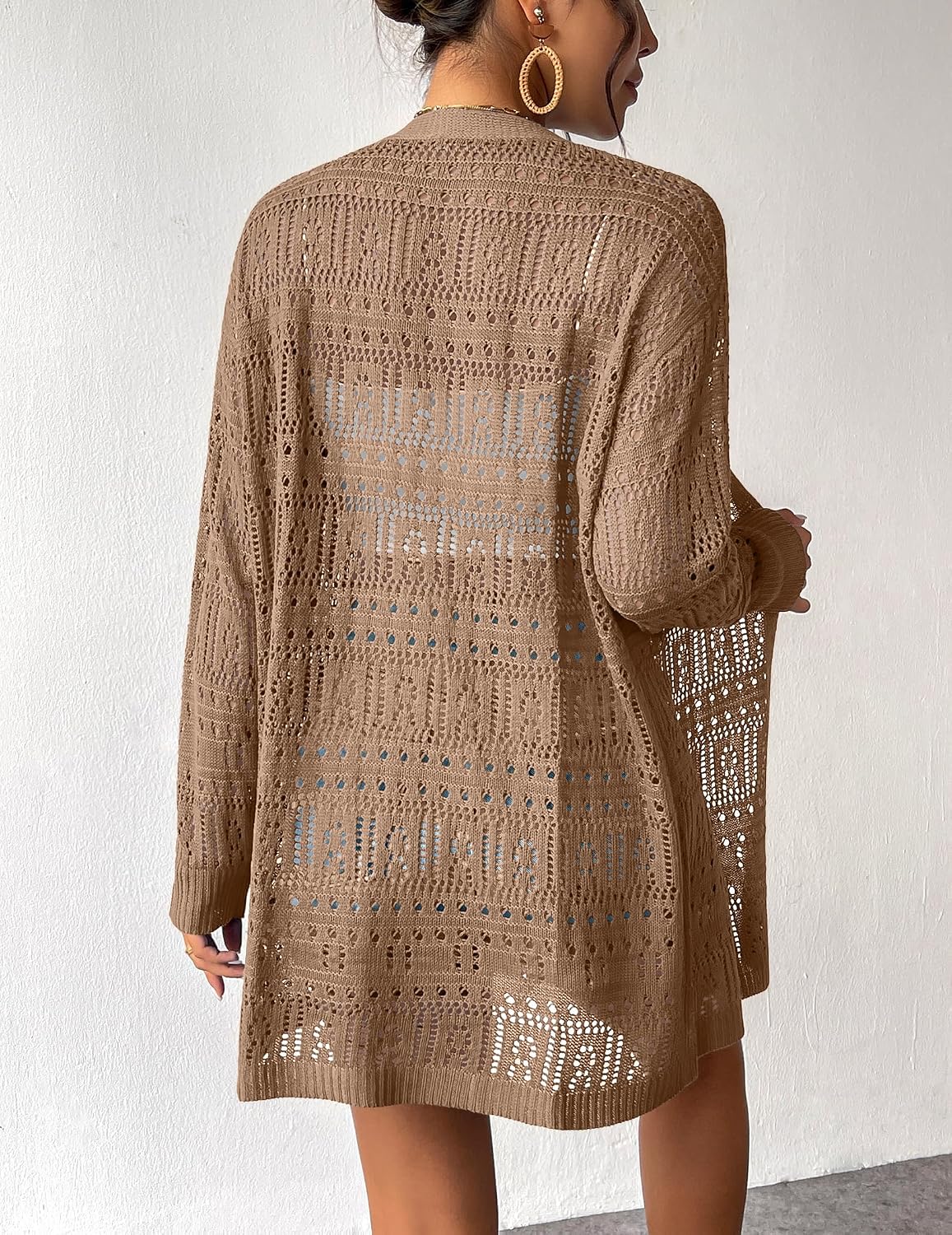 Detalle 2 de Zeagoo Womens 2026 Summer Crochet Cardigan: Lightweight Open Front Kimono for Boho Beach Vibes