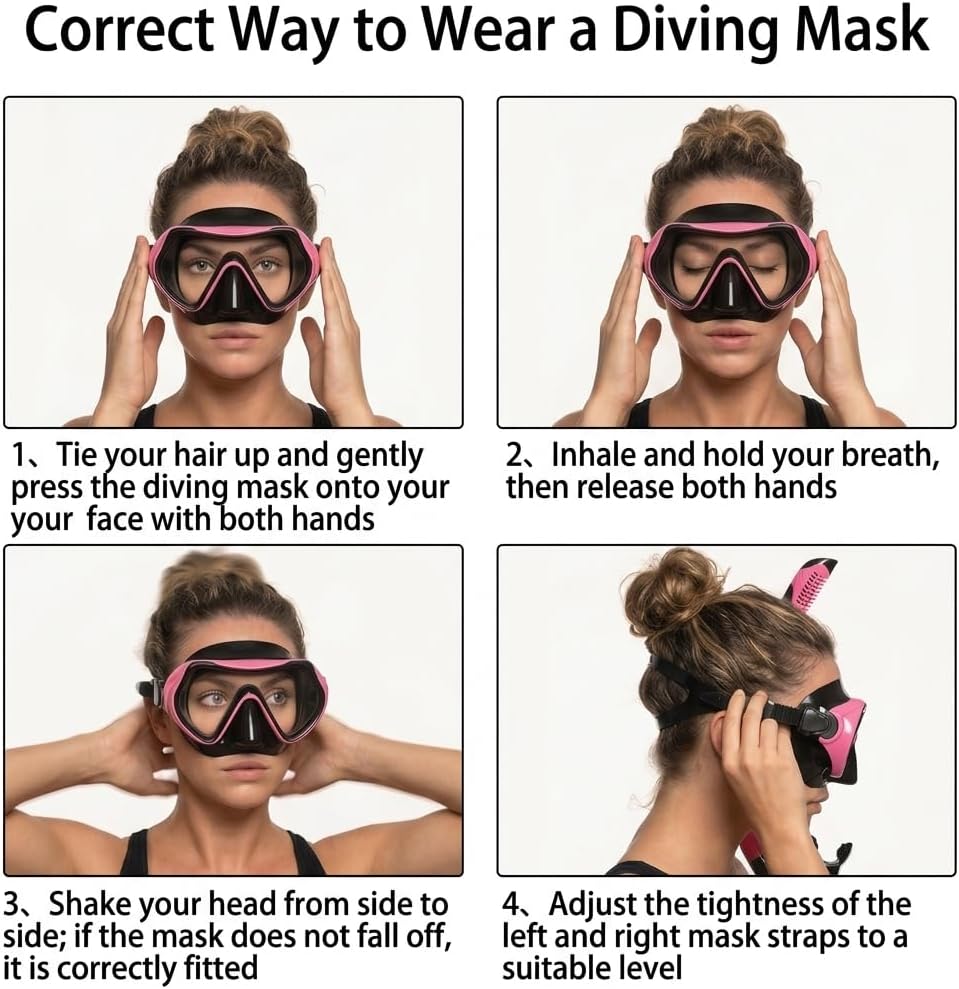 Detalle de JRing Snorkel Mask Set for Adults — Dry Top with 180° Anti-Fog Glass and Purge Valve