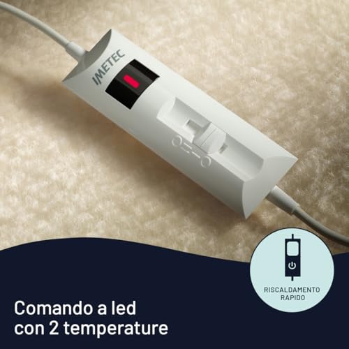 Detalle 2 de Imetec Scaldasonno Scaldaletto singolo 150x80 lana merino: calore soffice e sicuro per notti più confortevoli