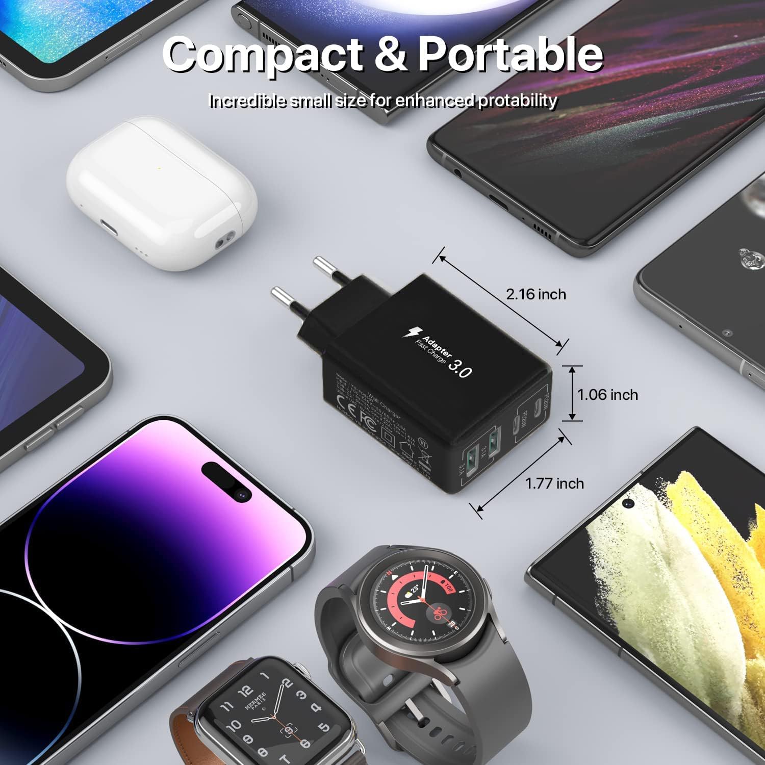 Thumbnail 6 de Caricatore USB C 40 W a 4 Porte: ricarica rapida e sicura per tutti i tuoi dispositivi
