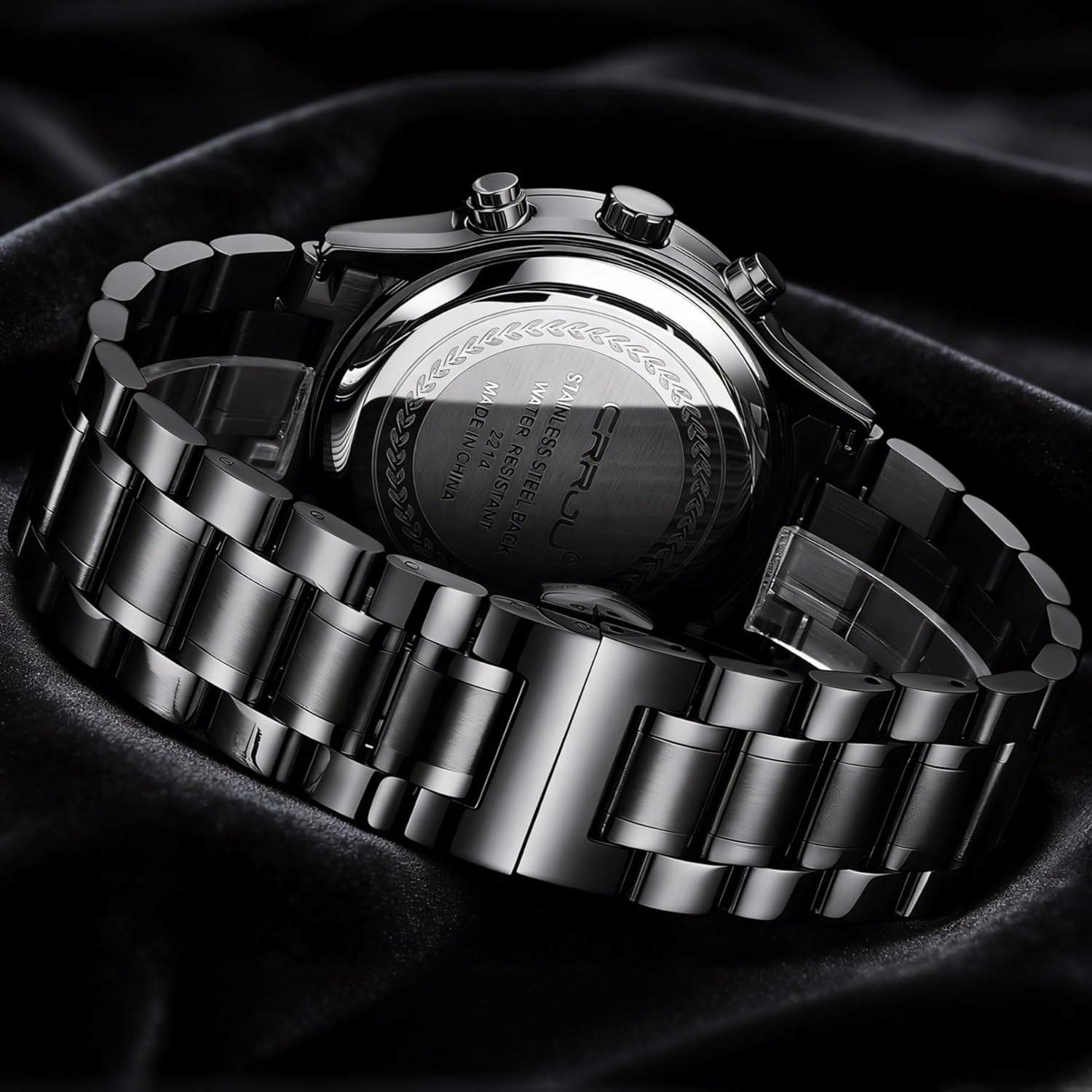 Thumbnail 5 de CRRJU Herren Uhr wasserdichte Chronographenarmbanduhr aus Edelstahl mit Kalender (Quarz)