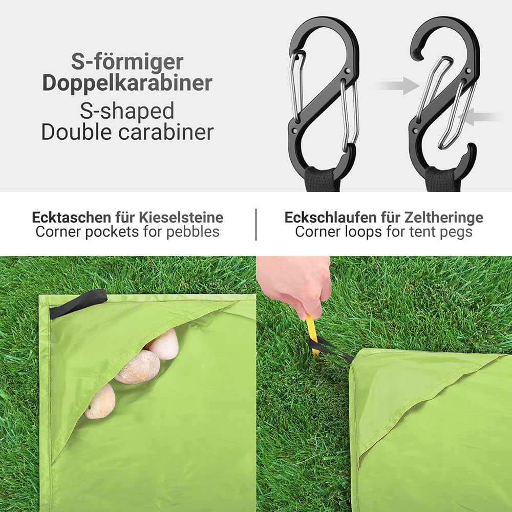 Detalle de Siegvoll Coperta da Spiaggia Portatile 210 x 200 cm – Tappetino da Picnic leggero e resistente