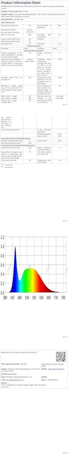 Thumbnail 18 de Comely Lampara de Techo LED Flor 58cm, Luz Fría 6500K