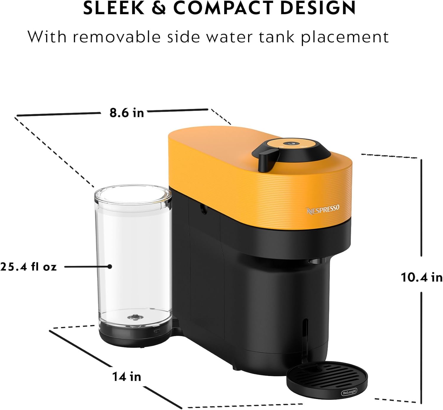 Thumbnail 6 de Nespresso Vertuo Pop+ by De'Longhi with Aeroccino (Mango Yellow) – Compact, versatile espresso system